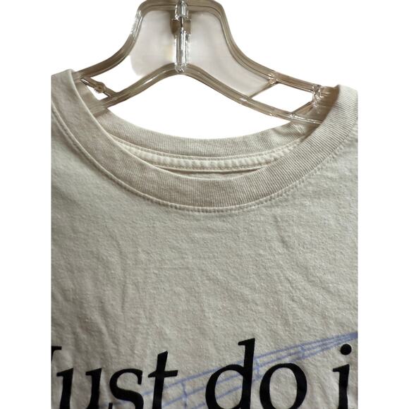 Nike Just Do It Off White Logo Casual Crew Neck Short Sleeve - Size Small - Picture 5 of 8